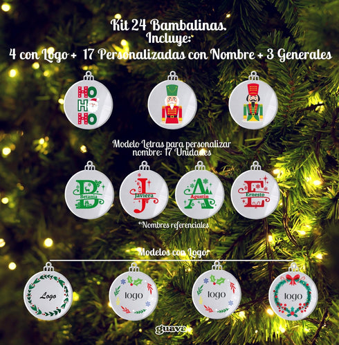 Kit d 24 Bambalinas - Incluye 4 Logos + 17 Personalizadas + 3 Generales